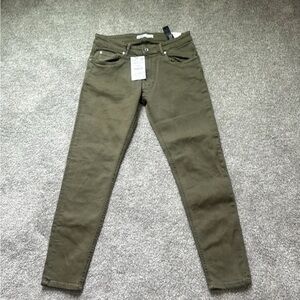 Zara skinny fit jeans olive green color